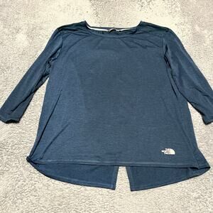 The North Face Shirt Womens XL Blue Back Vent Long Sleeve Hike Performance